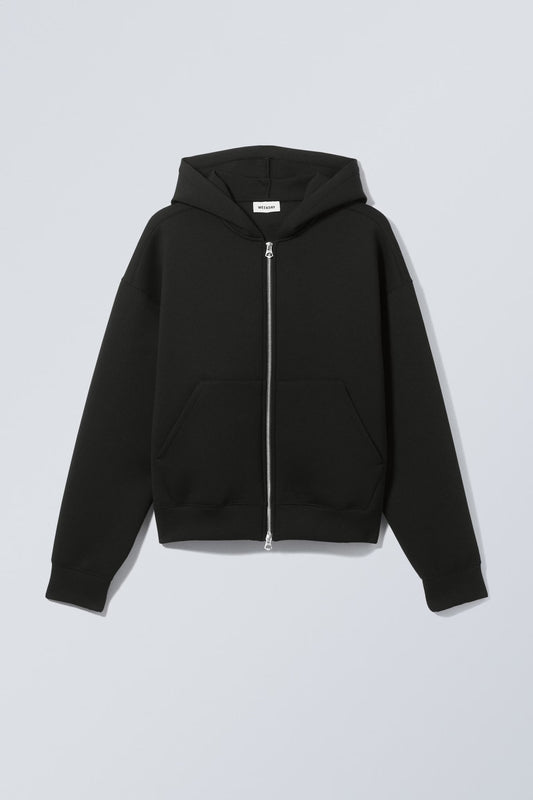 Weekdays Scuba Zip Hoodie ‘Black’